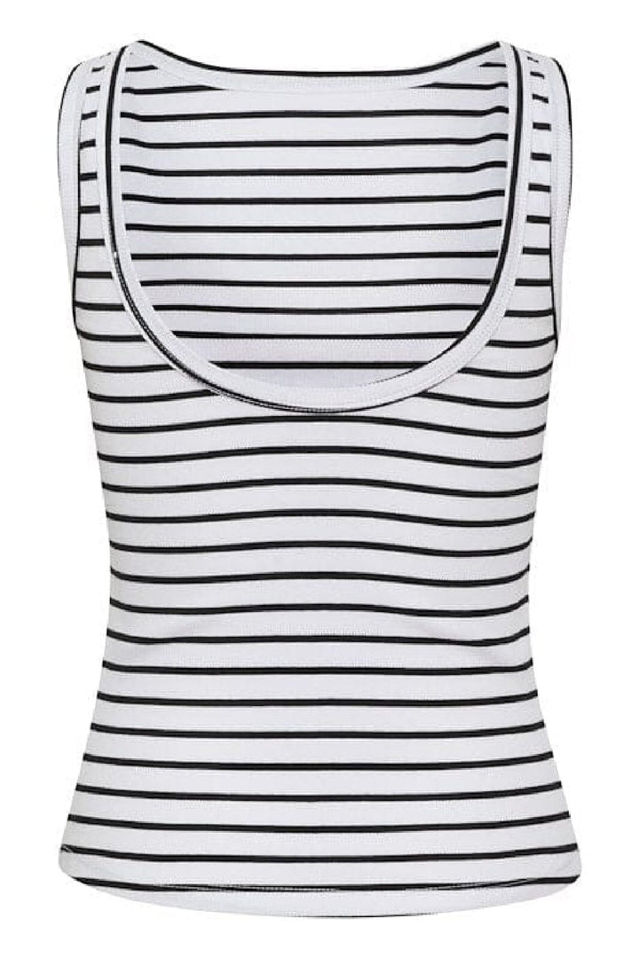 Gestuz - DrewGZ sl reversible stripe top NOOS - Bright White Black stripe Toppe 