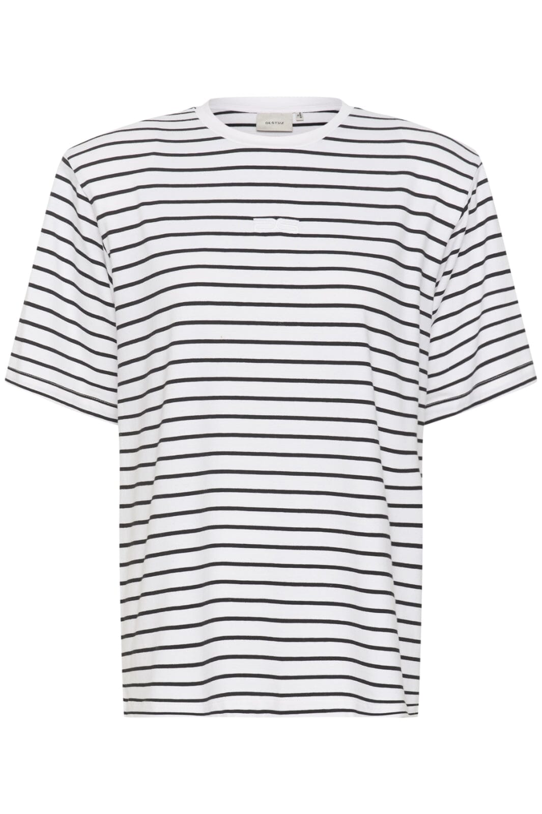 Gestuz - Samurillygz Striped Tee - 106159 White Black Stripe T-shirts 