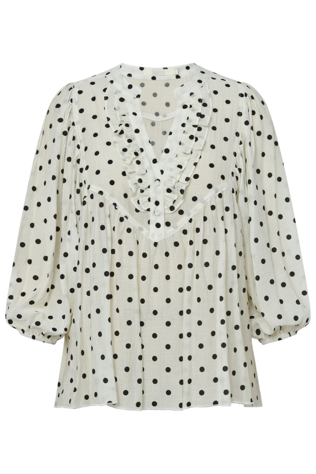 Gossia - Reesego Dot Blouse - Off-white Black Dots Bluser 