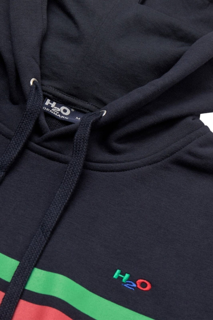 H2O - Gilleleje Sweat Hoodie - Navy/Green/Red Sweatshirt 