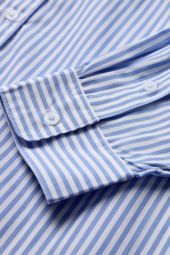 H2O - Rønne Essential Pajamas Shirt L/S 101018 - 7760 - Blue/White Stripe