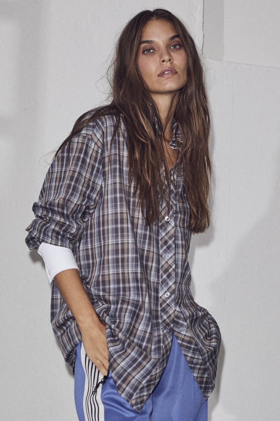 Haute L'Amitié - Loose Check Shirt HL10037 - Blue