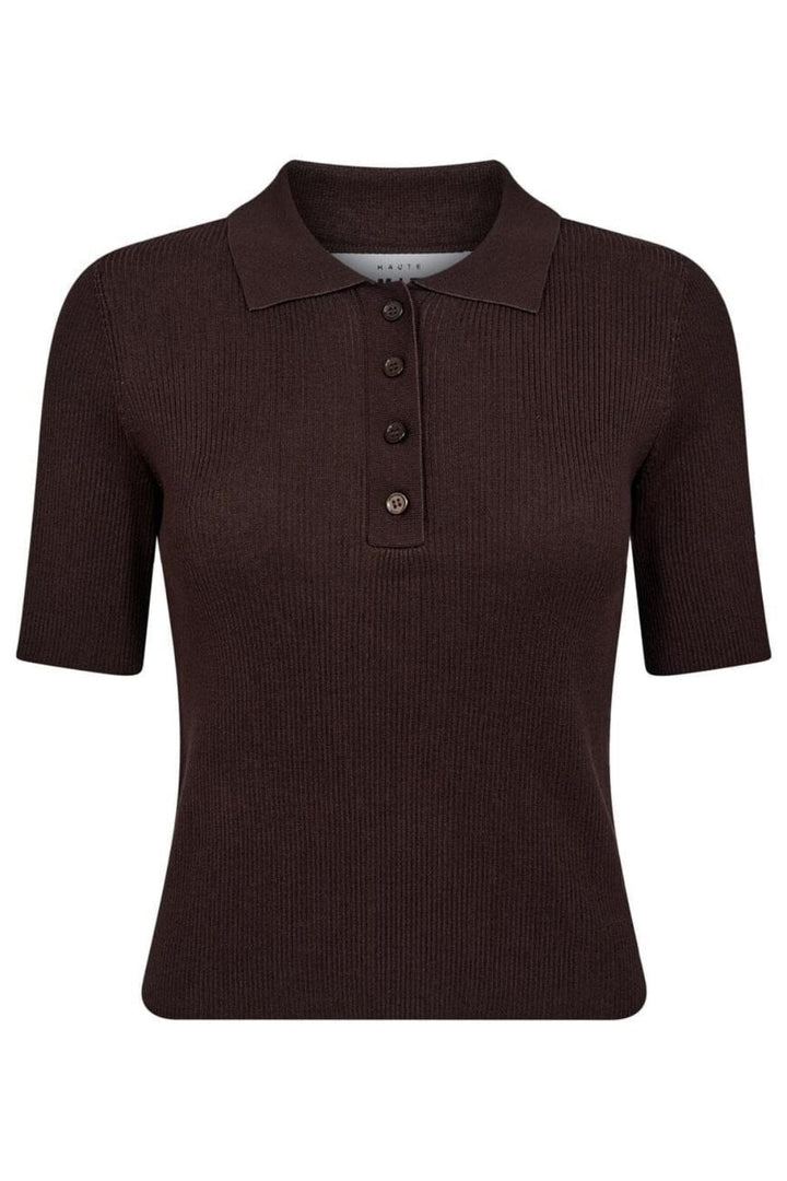 Haute L'Amitié - Piccolo Ss Polo Rib Knit HL10010 - Mocca