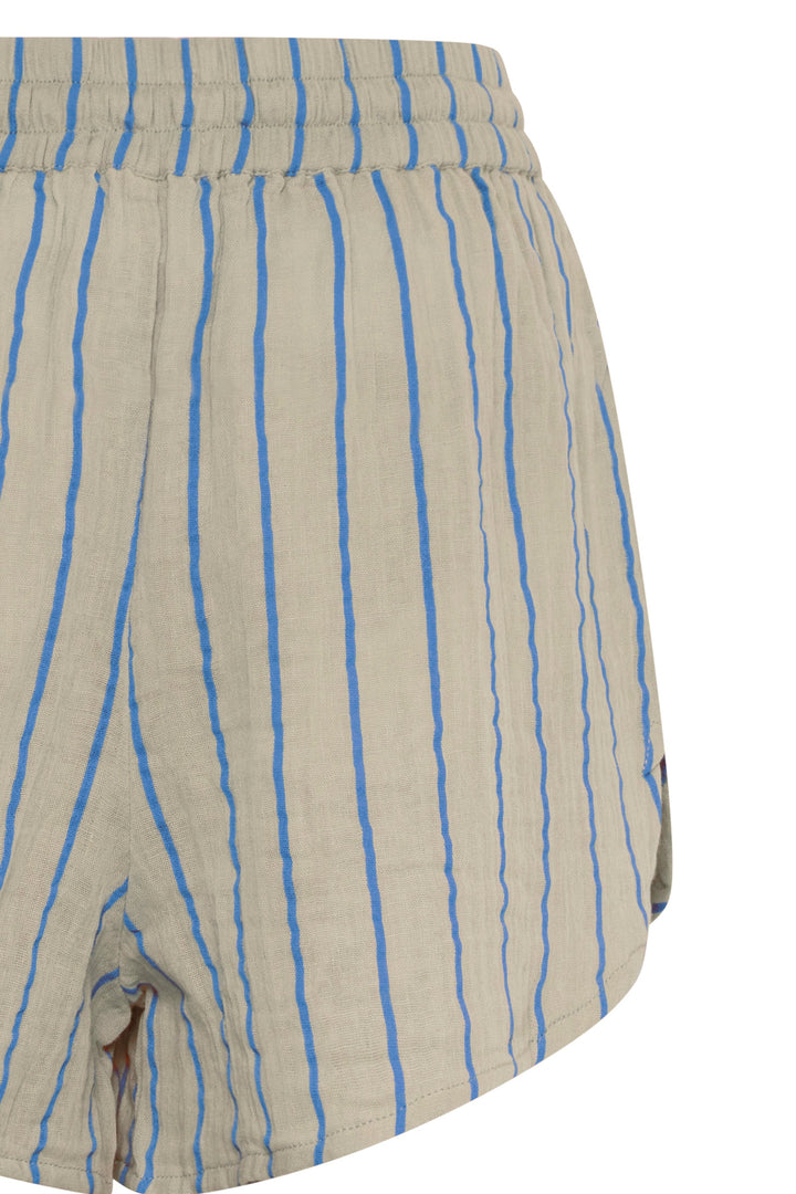 Ichi - Iafoxa Striped Beach Sho - 203320 Doeskin/Della Blue Stripe Shorts 