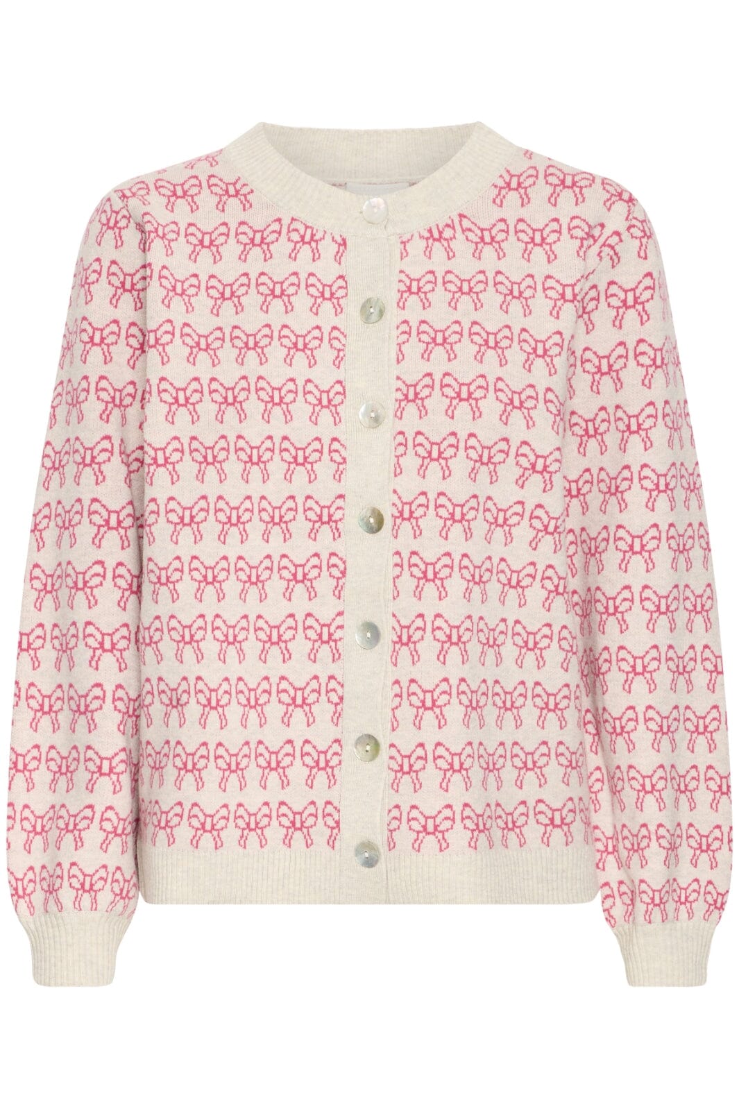 Ichi - Ihbrielle Ca3 - 204825 Oatmeal W. Pink Yarrow Cardigans 