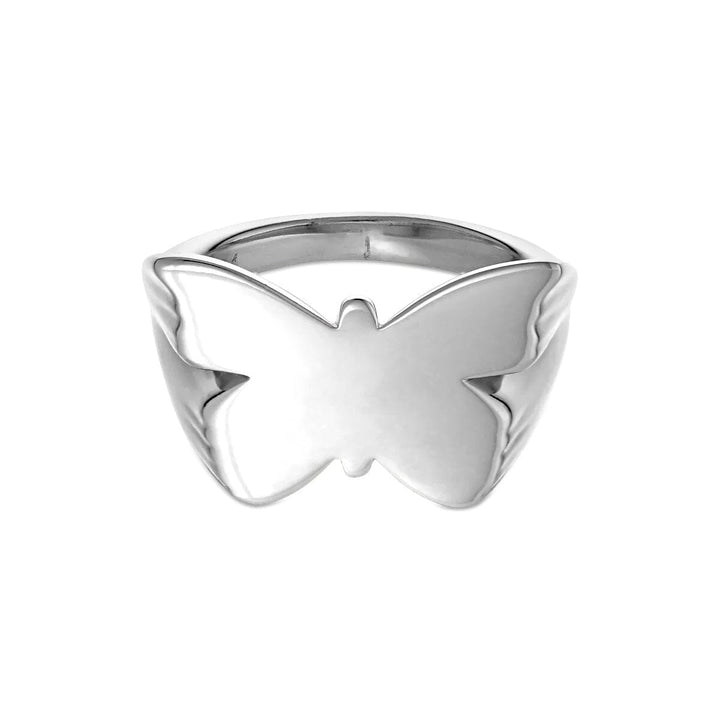 Jane Kønig - Butterfly Signet ring - Forsølvet Ringe 