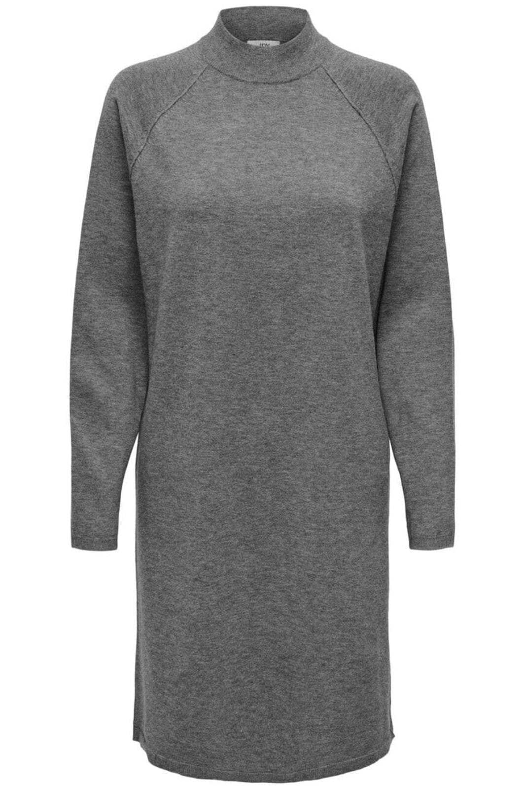 JDY - JDYamore Life L/S Hn Dress Knt - 4571608 Medium Grey Melange Kjoler 