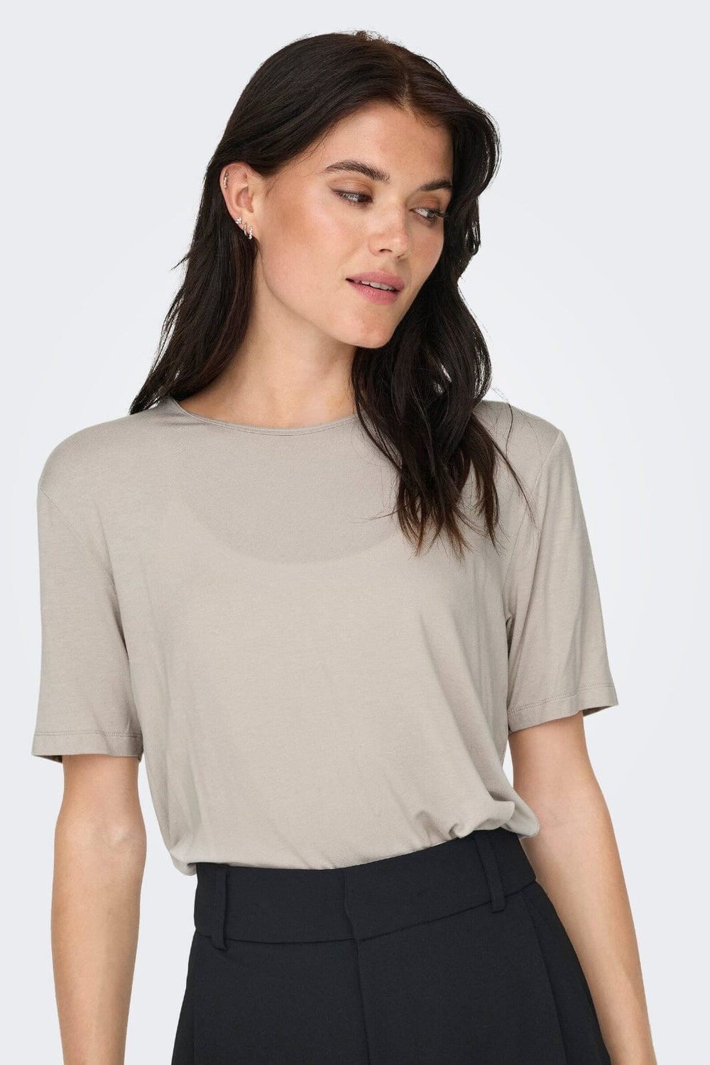 JDY - Jdymila S/S O-Neck Top - 4585909 Chateau Gray