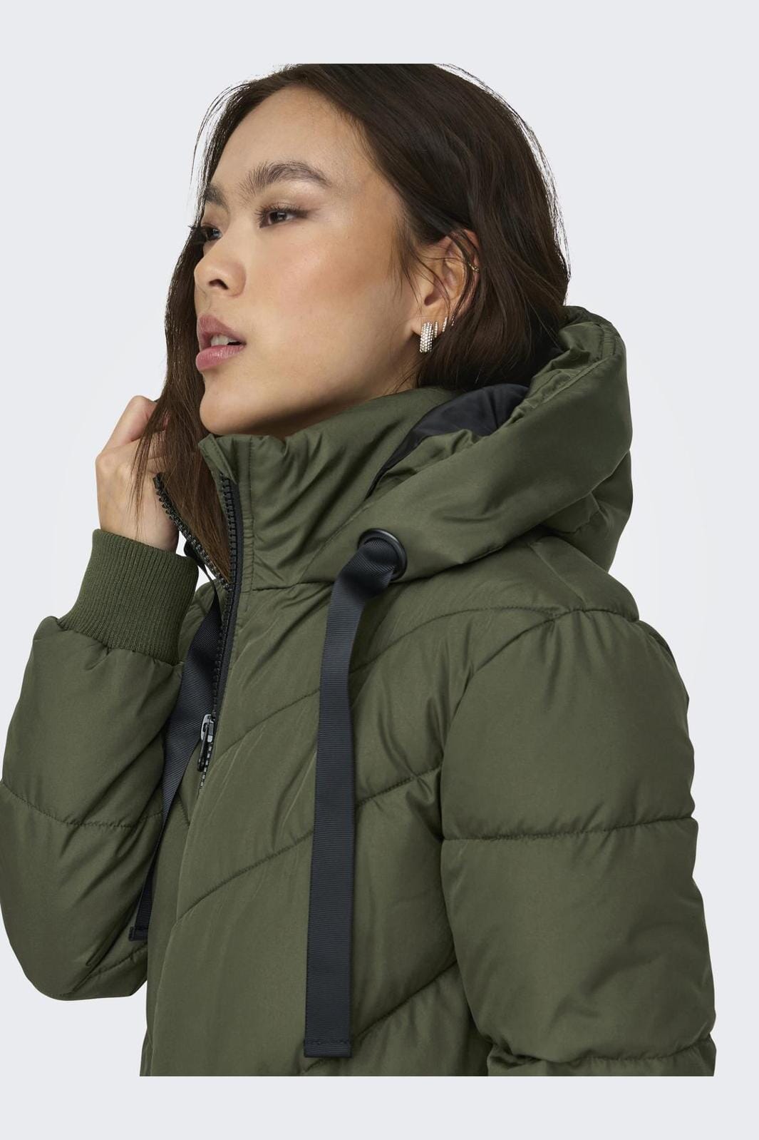 Jdy - Jdyskylar Padded Hood Jacket - 3802351 Forest Night Black