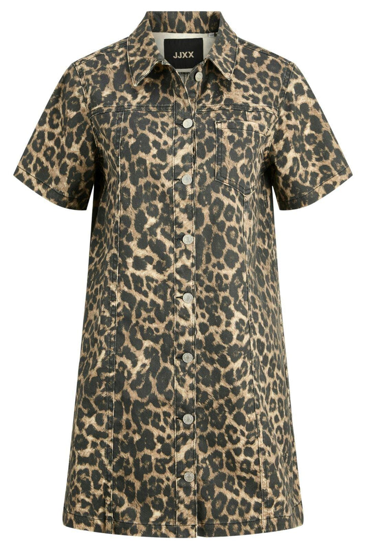 Jjxx - Jxsarah Amor Leo A-Shape Ss Dress - 4795306 Cornstalk Leopard Kjoler 