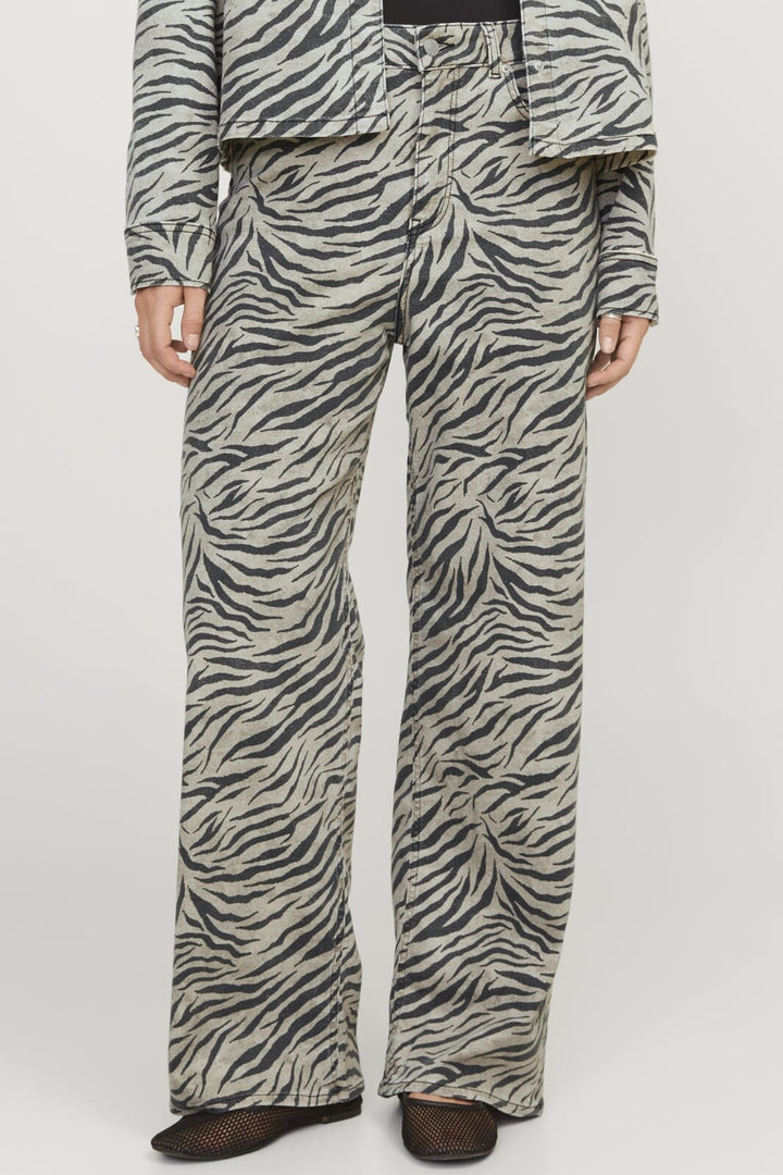 Jjxx - Jxsarah Tokyo Zebra Wide Pant 12276438 - 4757371 - Feather Gray Zebra