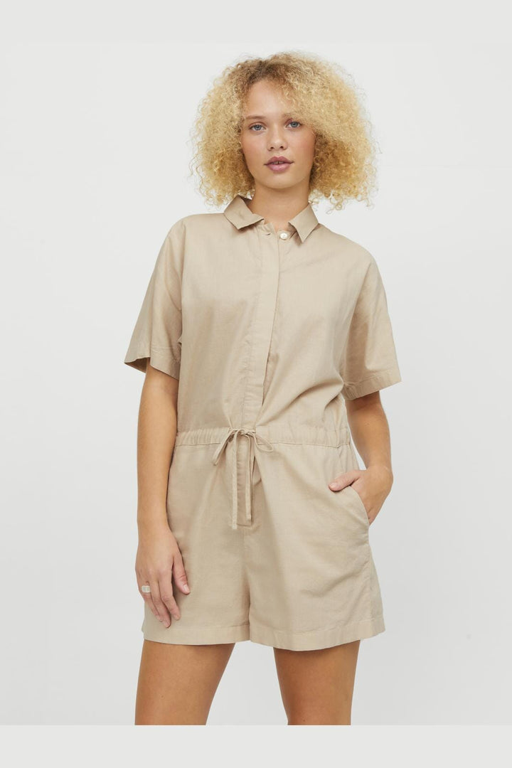 Jjxx - Jxtrala Linen Blend Playsuit - 4389194 Cement