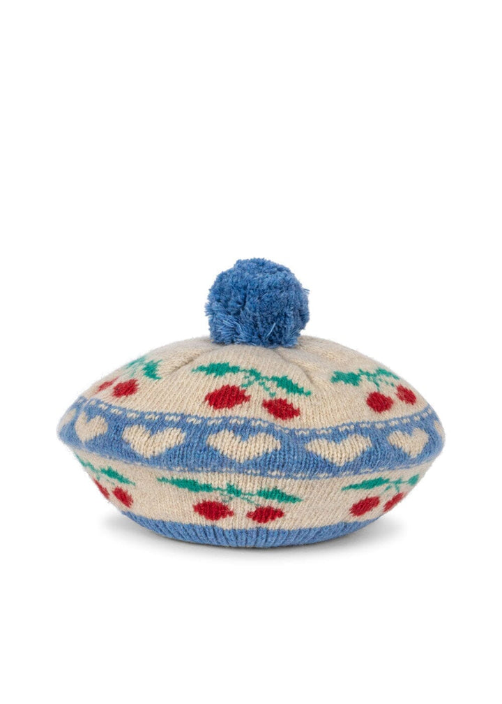 Konges Sløjd - Belou Knit Beret - Cherry Stripe Huer 