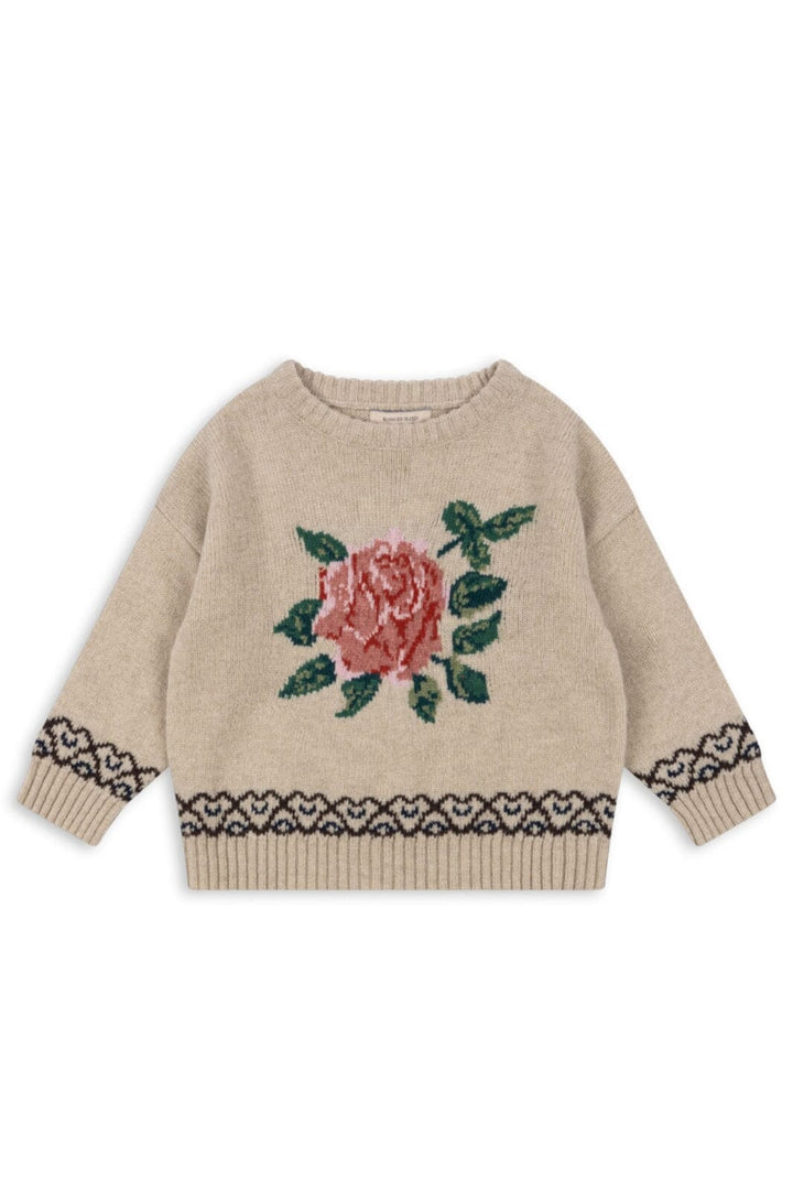 Konges Sløjd - Carola Sweaterks101918 - Off White Melange Strikbluser 