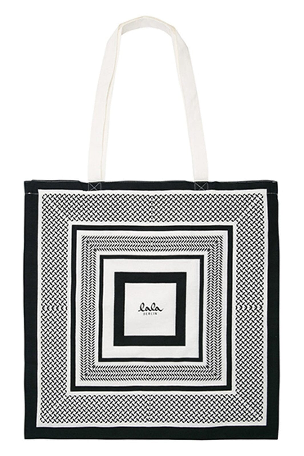 Lala Berlin - Carmen Cotton Bag - Black White Kufiya Square Tasker 