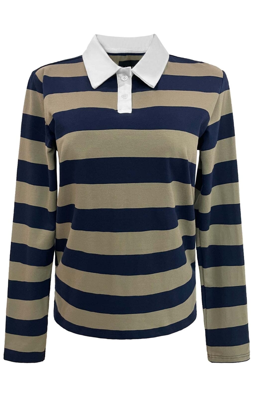 Liberte - Polo-Ls-Shirt 22145 - Army Navy Stripe