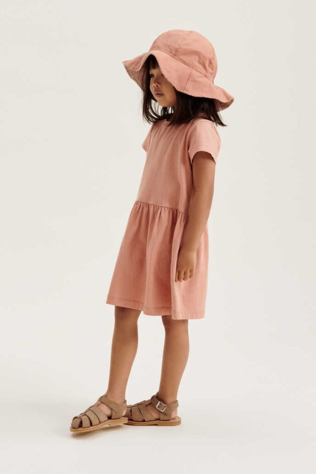 Liewood - Amelia Reversible Seersucker Sun Hat - Y/D Stripe Tuscany Rose / Sandy Hatte 