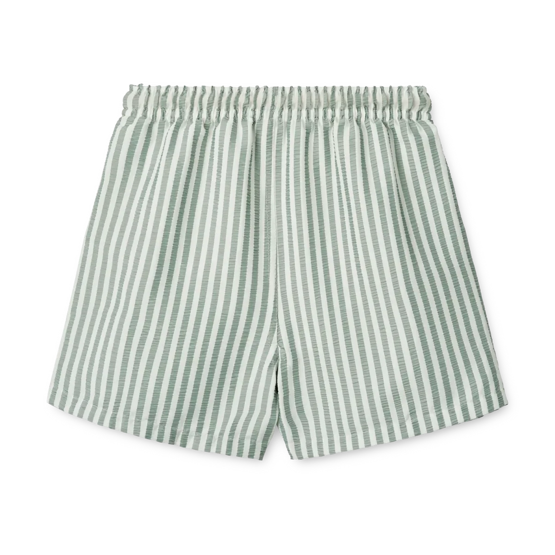 Liewood - Duke Stripe Board Shorts - Stripe Peppermint / Crisp white Shorts 