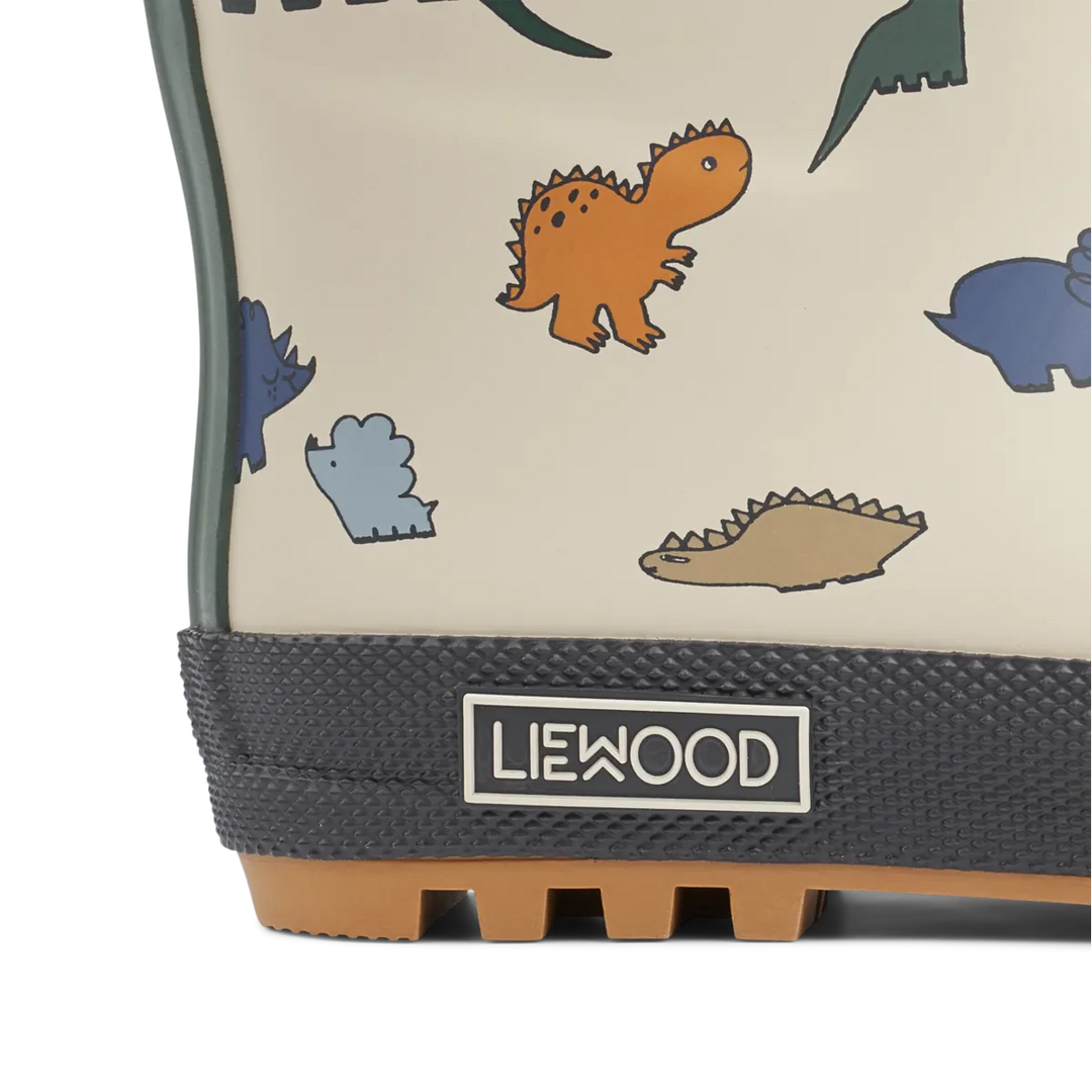 Liewood - Mason Thermo Rainboot - Dinosaurs / Mist Gummistøvler 