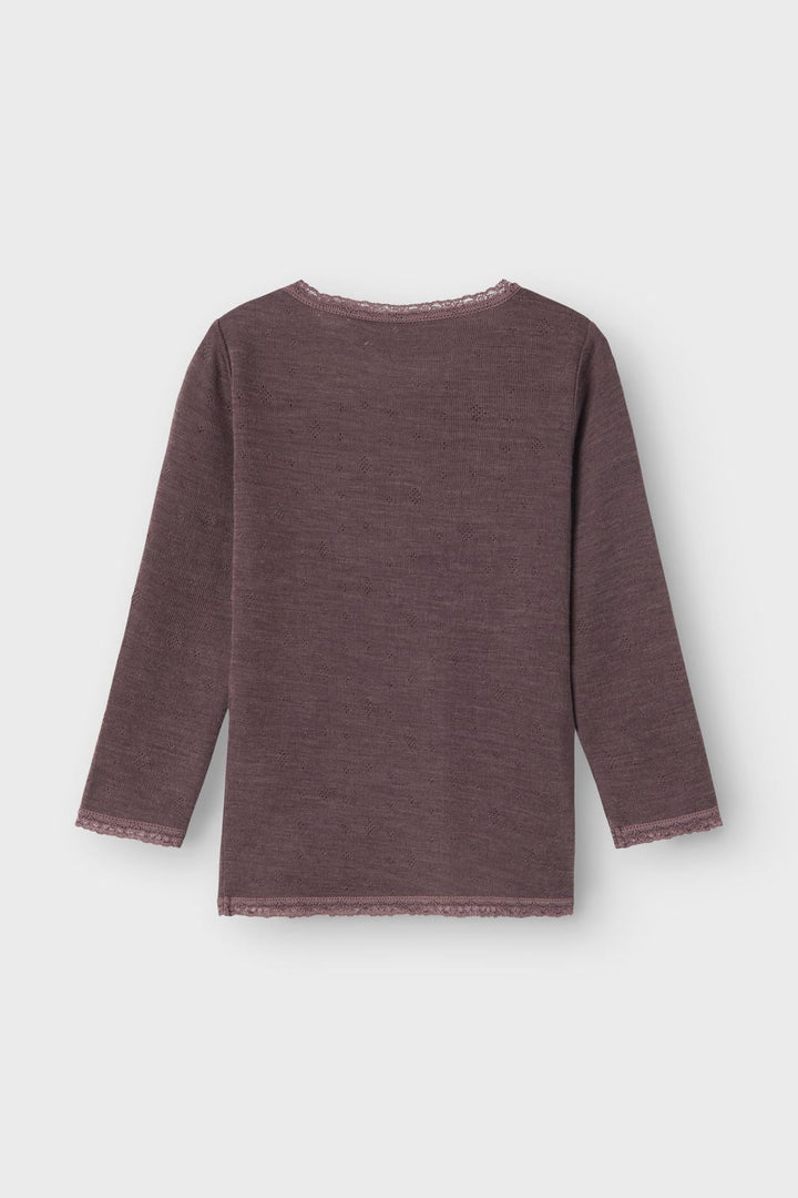 Name It - Nmfwang Wool Needle Ls Top Solid - 4475061 Sparrow