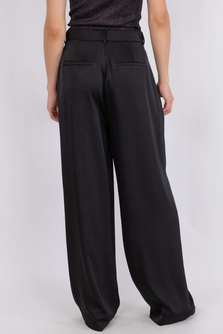 Neo Noir - Alessandra Heavy Sateen Pants - Black Bukser 