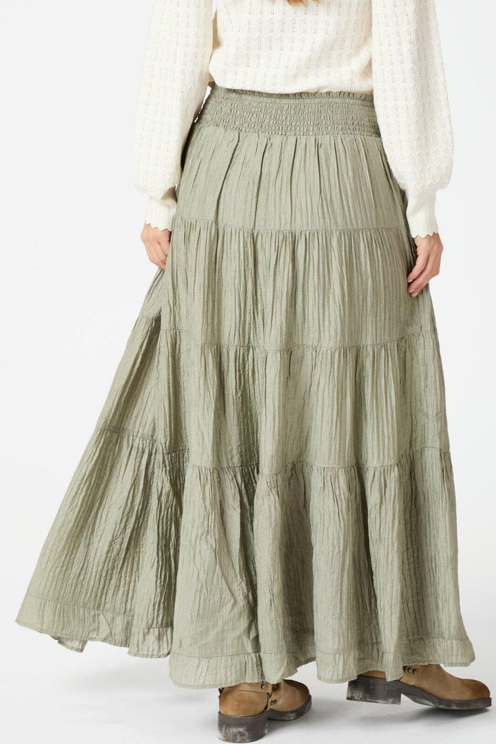 Neo Noir - Asta Crepe Skirt 164387 - Smoke Green