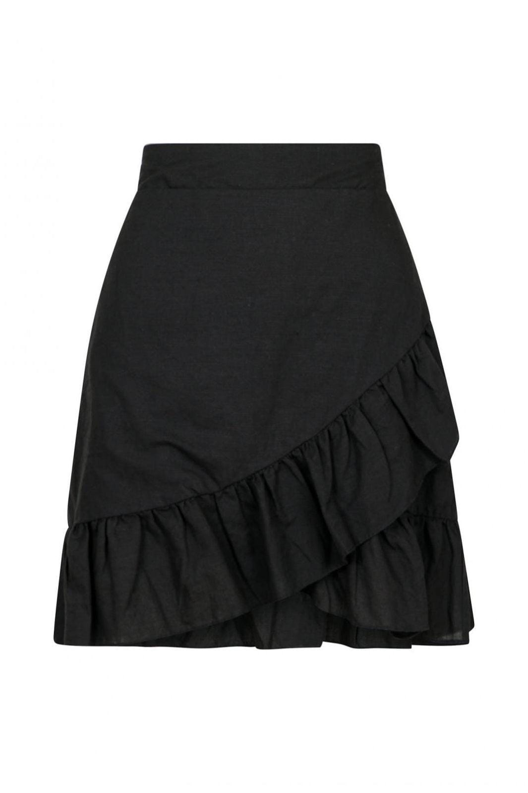 Neo Noir - Bekka Linen Skirt - Black Nederdele 