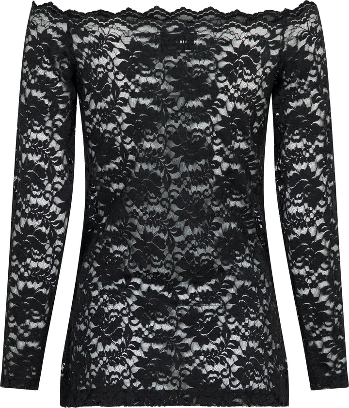 Neo Noir - Casadi Lace Flower Blouse - Black