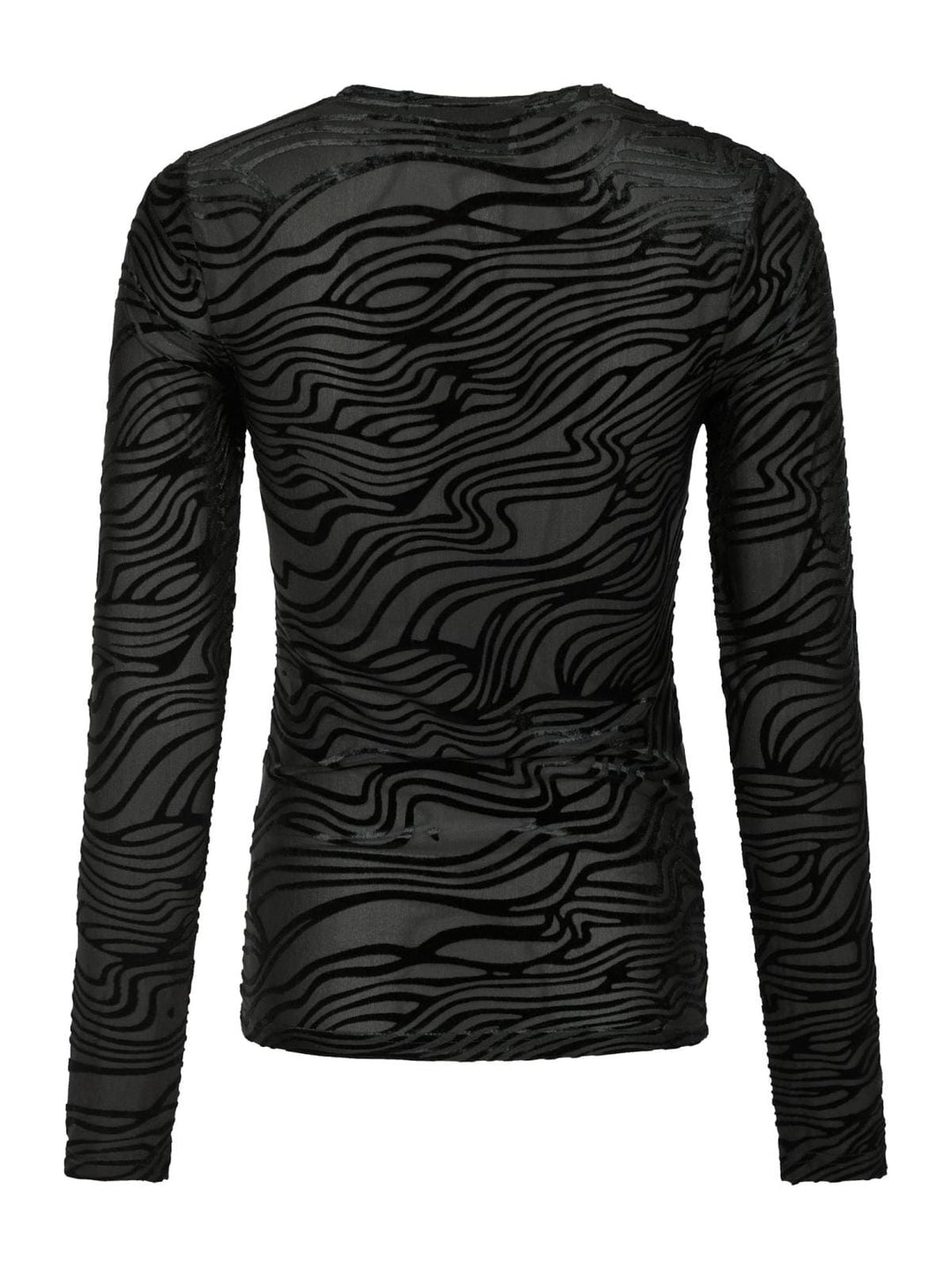 Neo Noir - Ella Zebra Burnout Blouse - Black Skjorter 