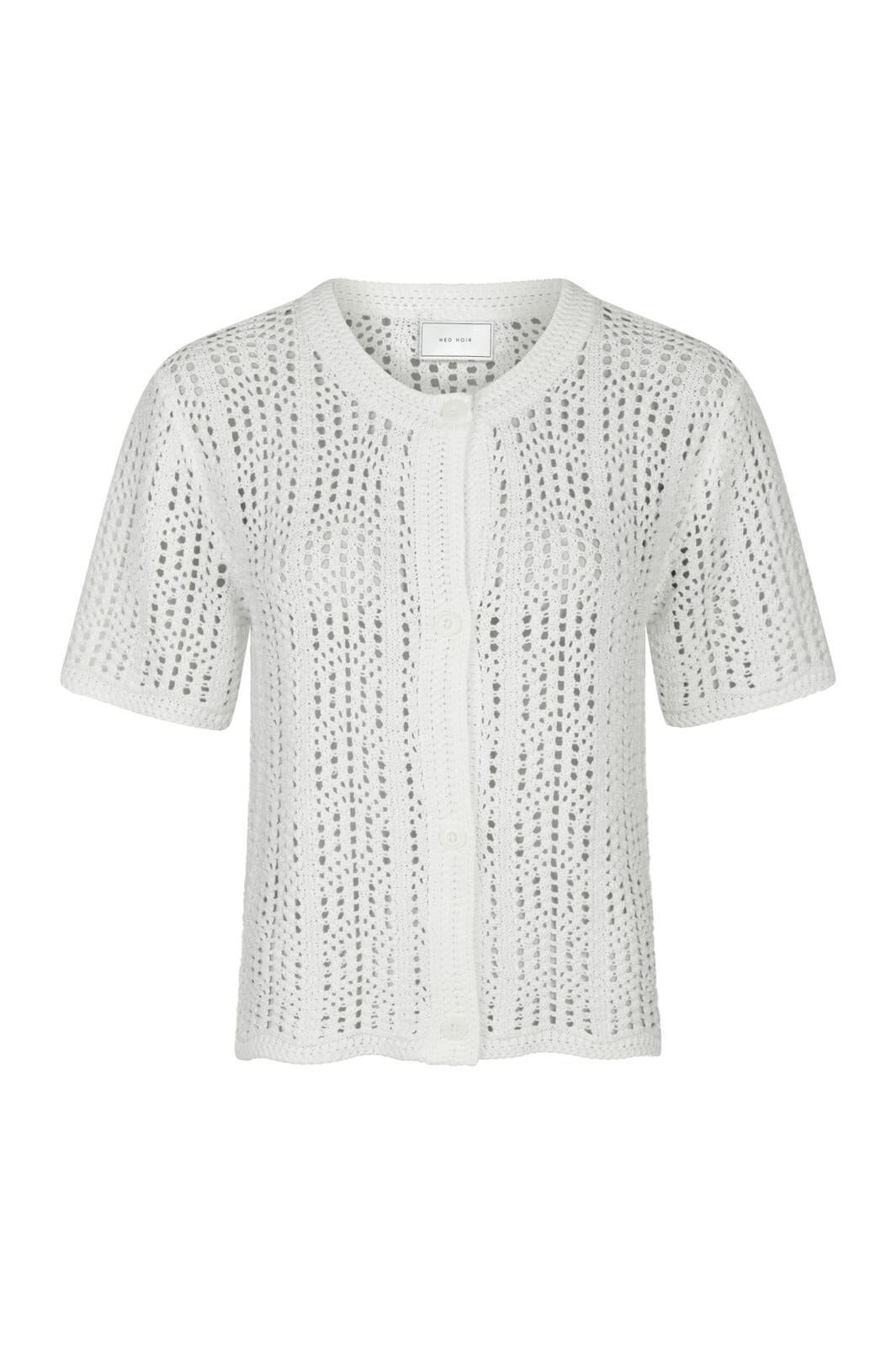 Neo Noir - Ellen Crochet Knit Cardigan 161641 - 120 - White