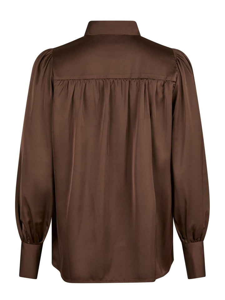 Neo Noir - Jaz Bow Blouse - Brown Bluser 