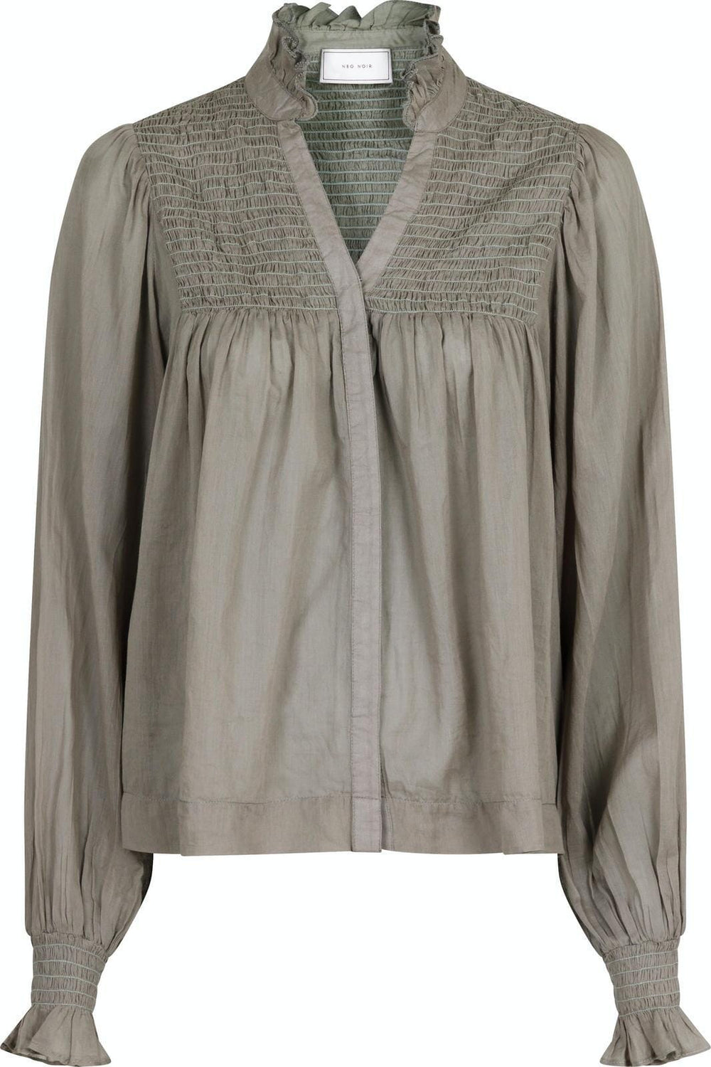 Neo Noir - Jill S Voile Blouse - Smoke Green