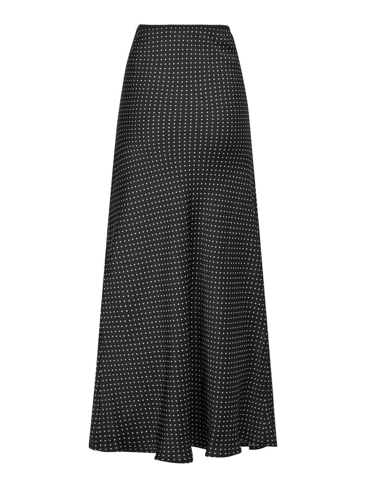 Neo Noir - Lola Dot Long Skirt - Black Nederdele 