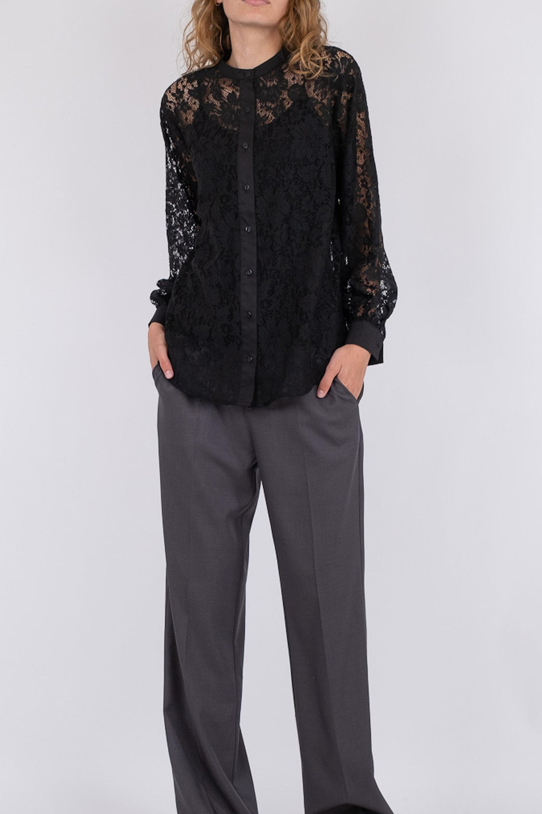 Neo Noir - Mae Lace Shirt - Black