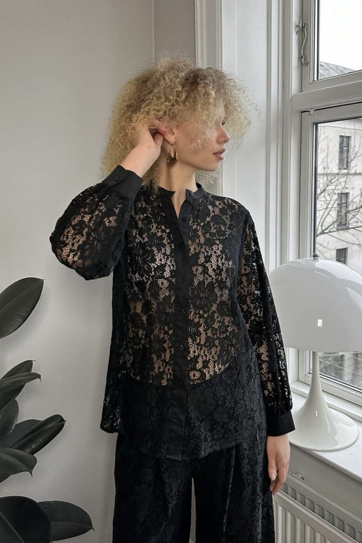 Neo Noir - Mae Lace Shirt - Black Skjorter 