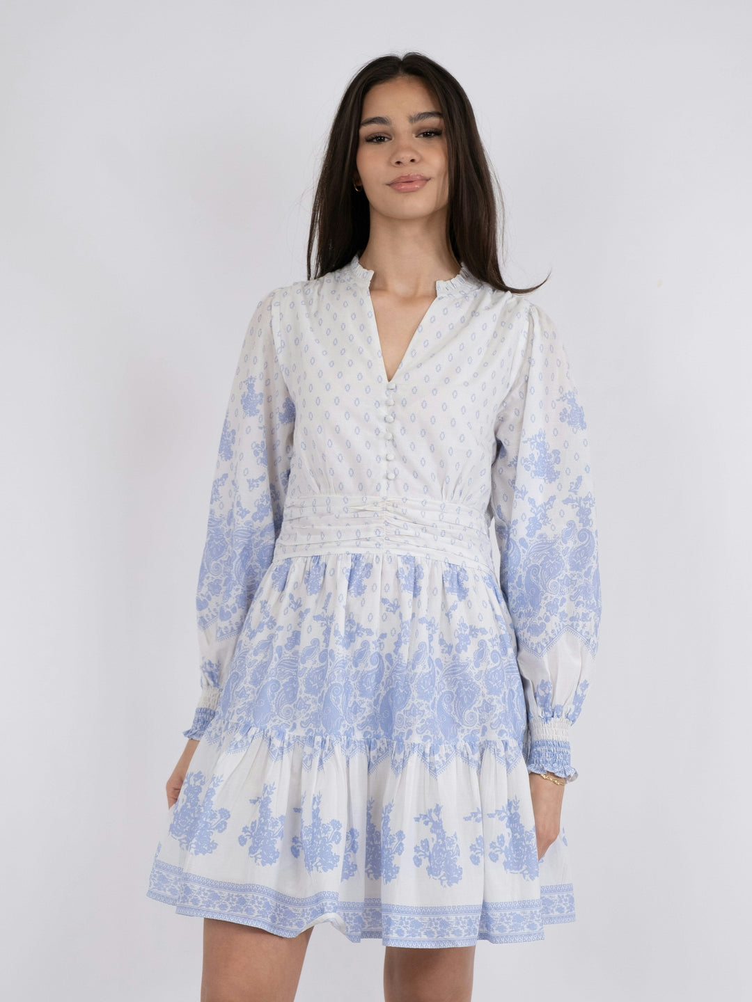 Neo Noir - Malti Border Dress - White