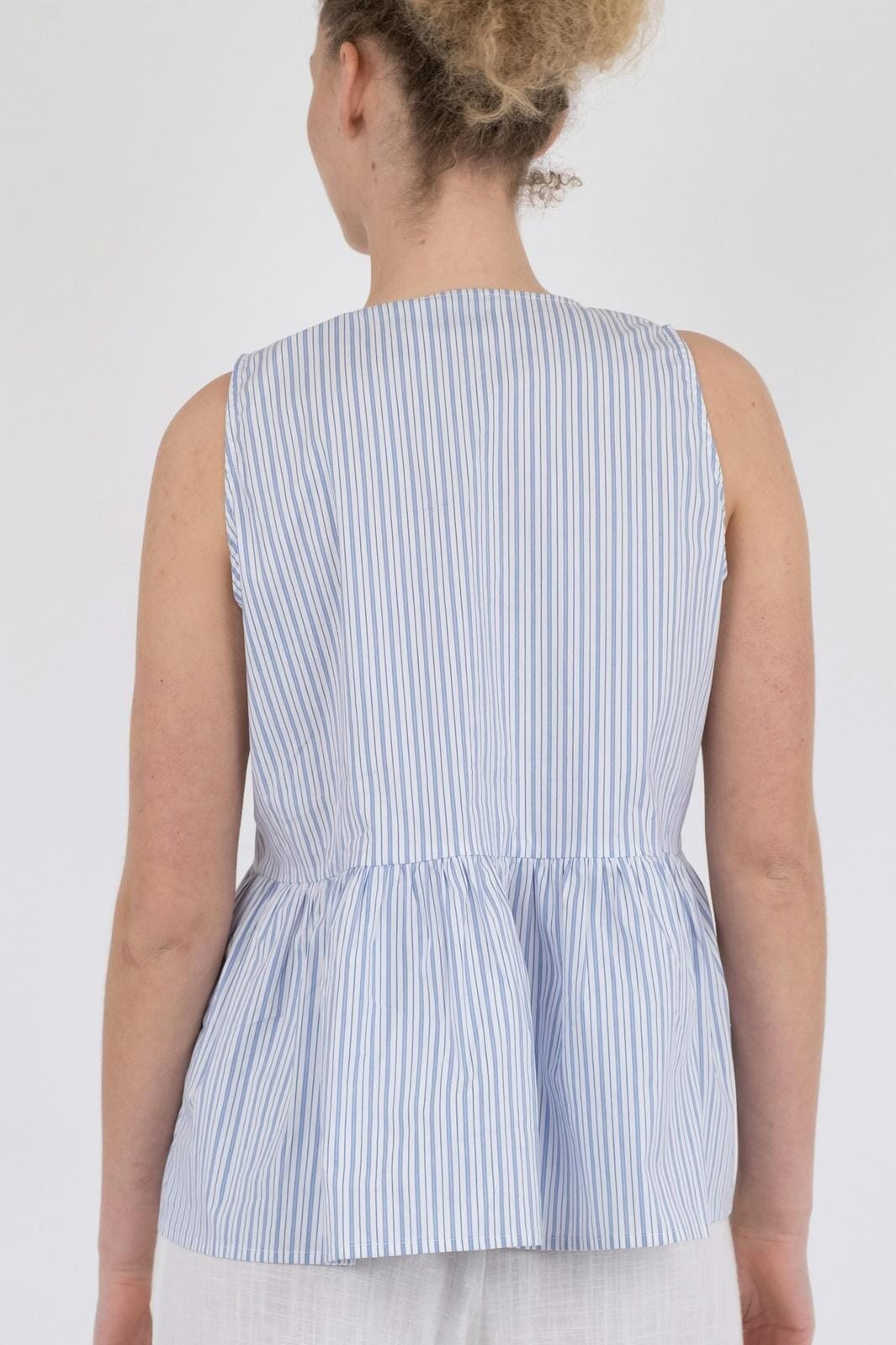 Neo Noir - Manja Stripe Top - Light Blue