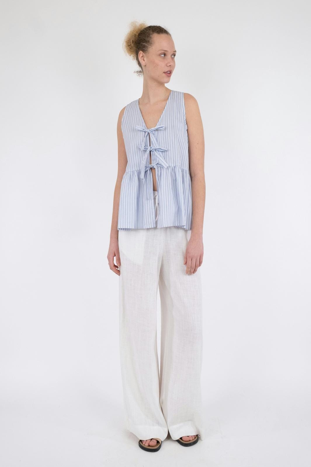 Neo Noir - Manja Stripe Top - Light Blue