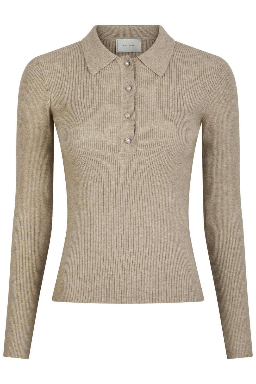 Neo Noir - Panama Knit Blouse 164017 - 976 - Beige Melange