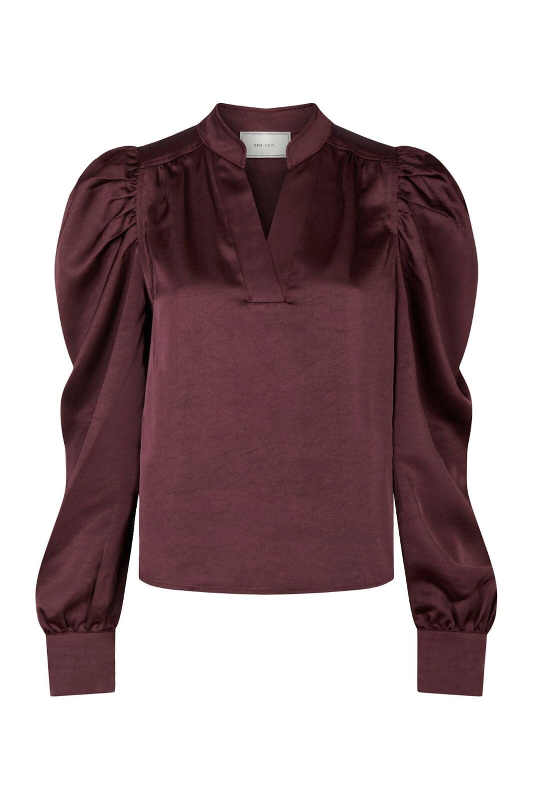 Neo Noir - Rosslyn Heavy Sateen Blouse 163769 - Burgundy Bluser 