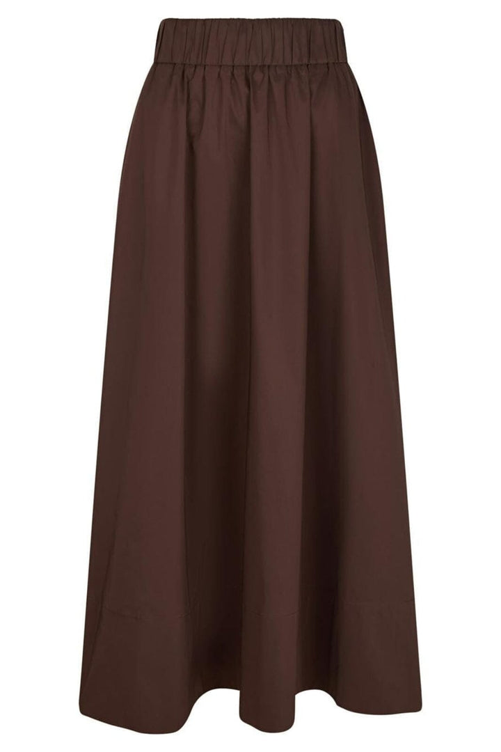 Neo Noir - Yara Long Poplin Skirt 163076 - 676 - Dark Brown