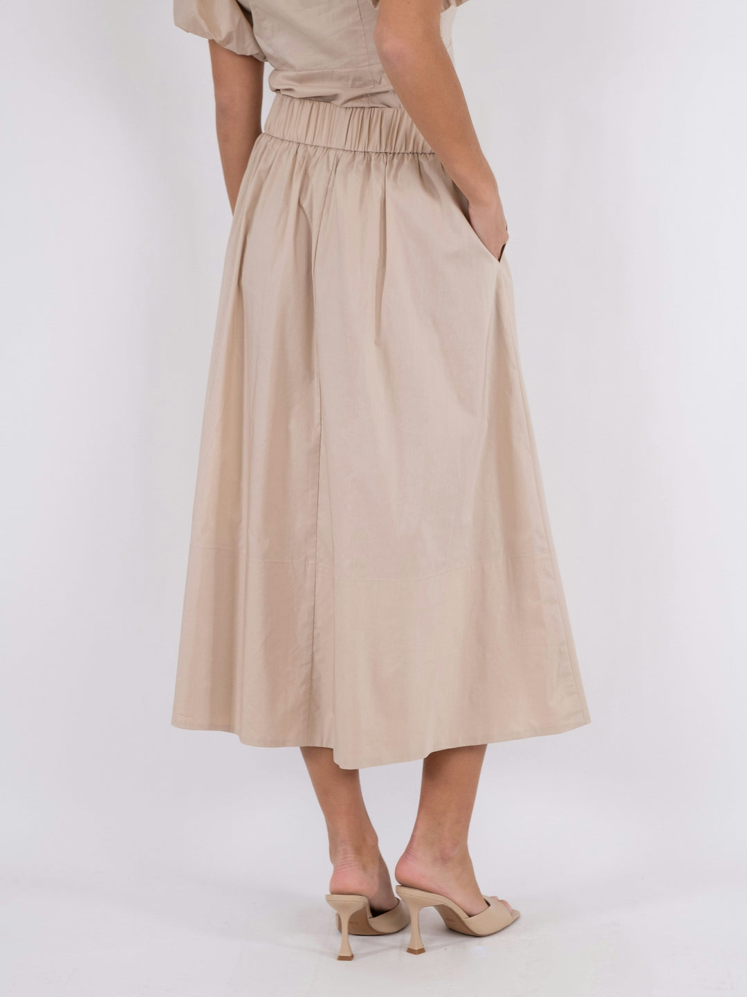 Neo Noir - Yara Poplin Skirt - Dark Sand