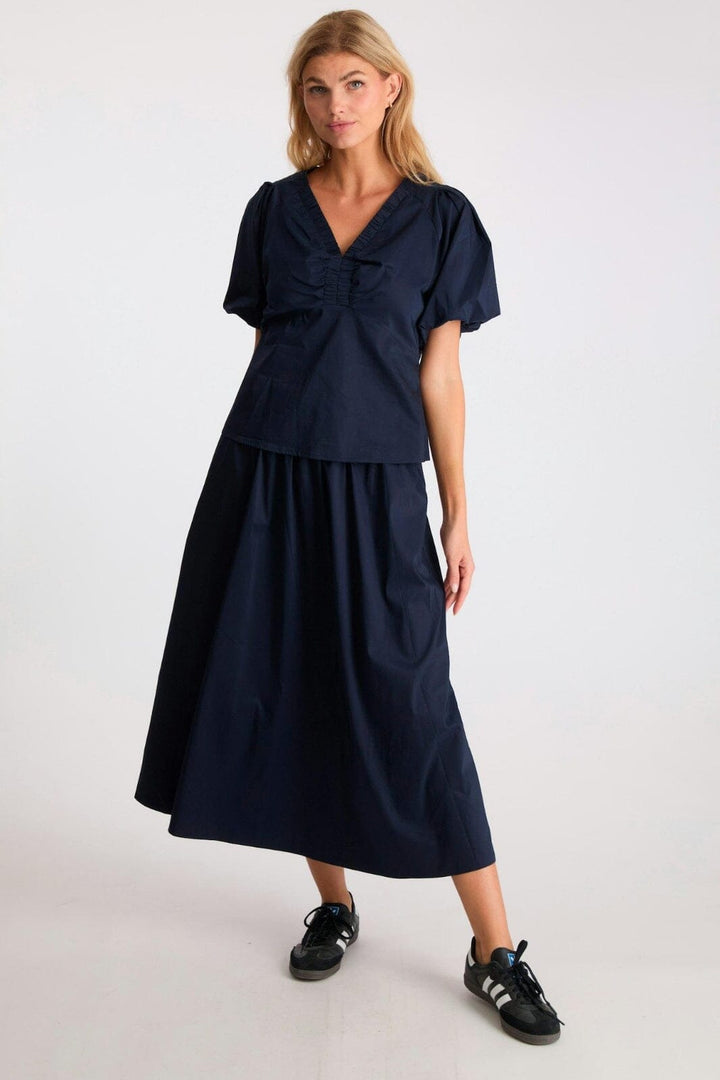 Neo Noir - Yara Poplin Skirt - Navy