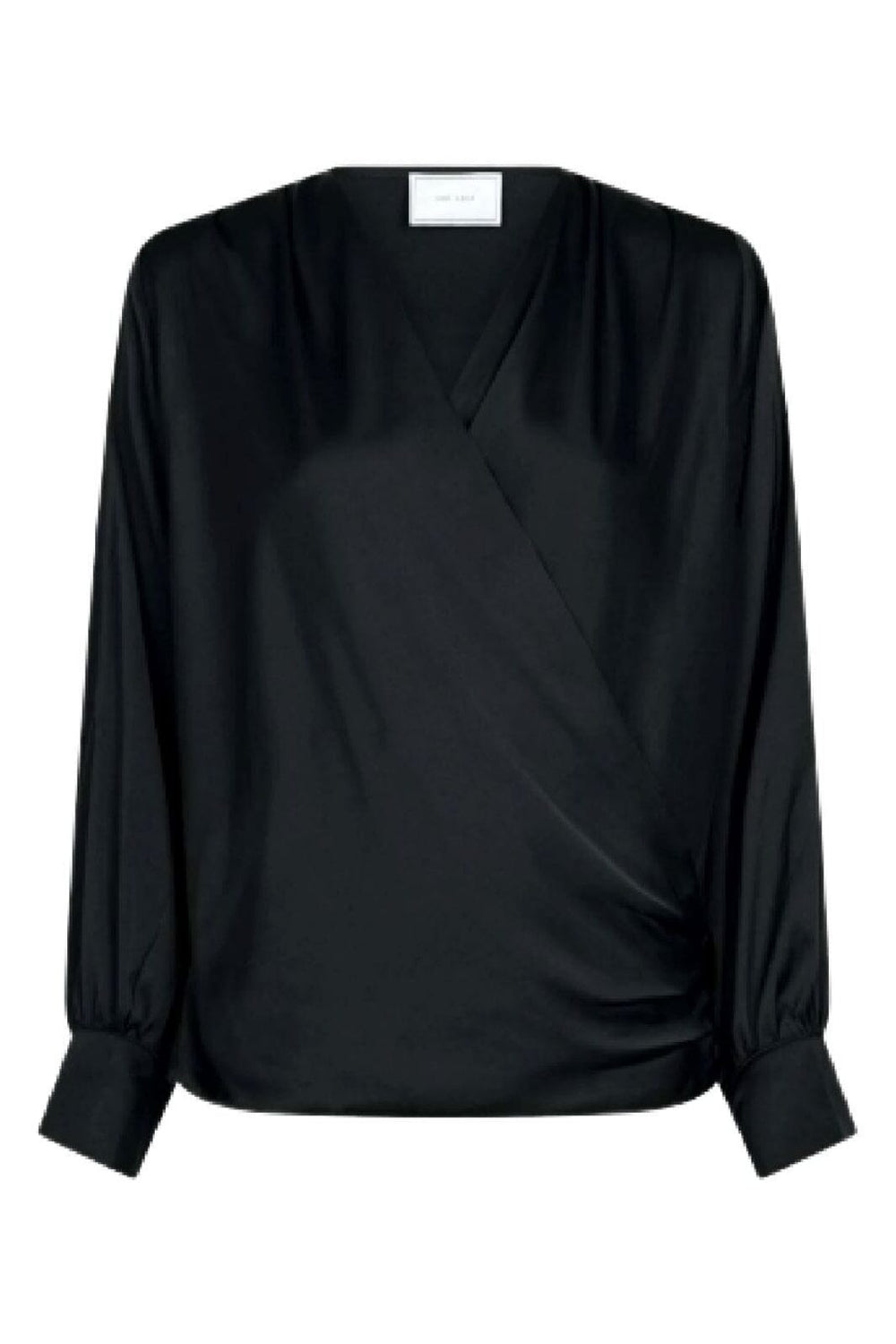 Neo Noir - Zeleste Satin Blouse - Black Bluser 