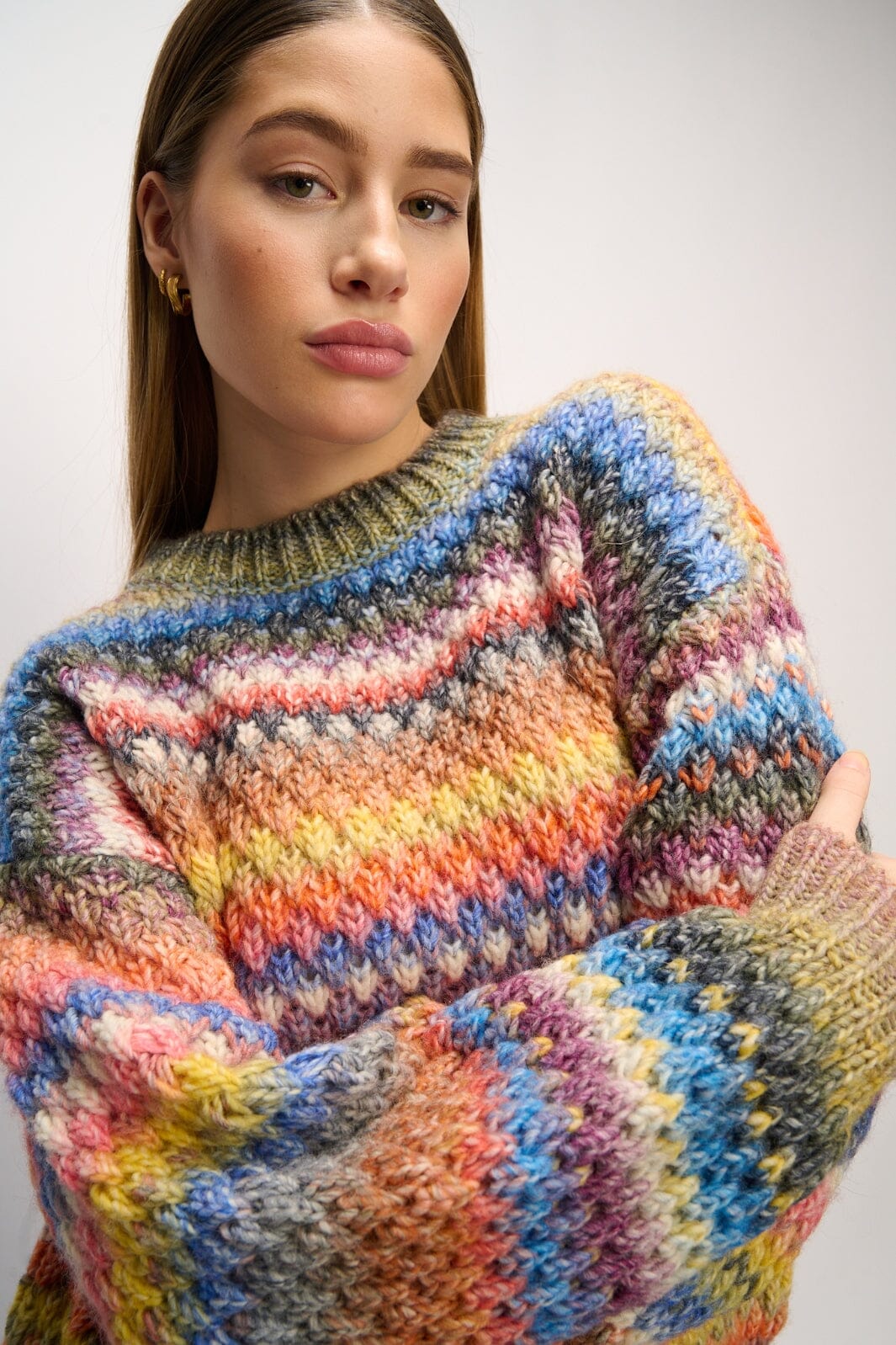 Noella - Gio Sweater - Multi Mix Strikbluser 