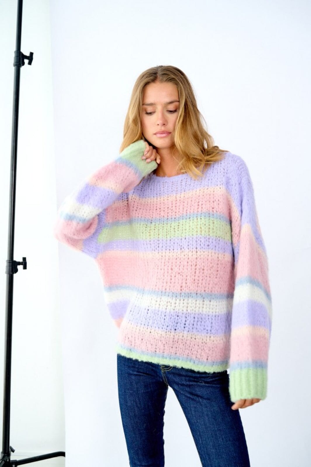 Noella - Rona Ella Knit Sweater - 904 Soft Pastel Mix Strikbluser 