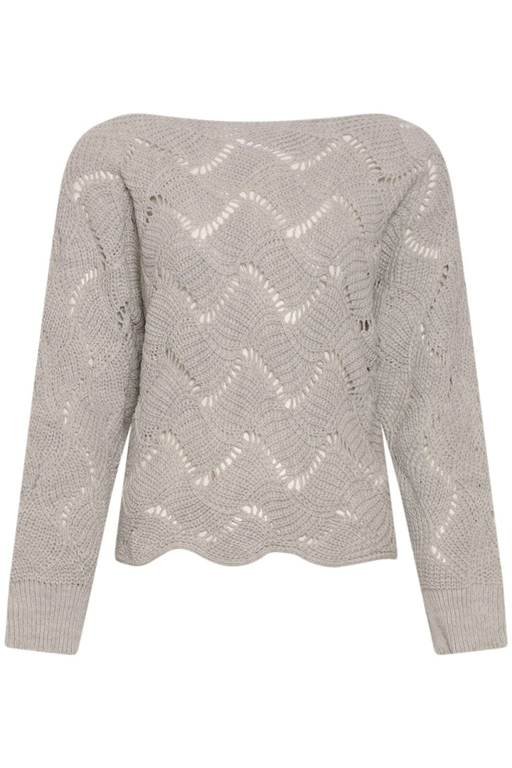 Noella - Taffy Knit Sweater - Grey Melange Strikbluser 