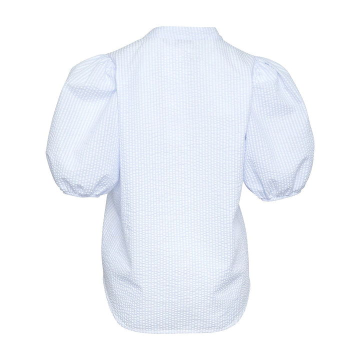 Noella - Wakka Blouse Seersucker - Blue/White Stripe Bluser 