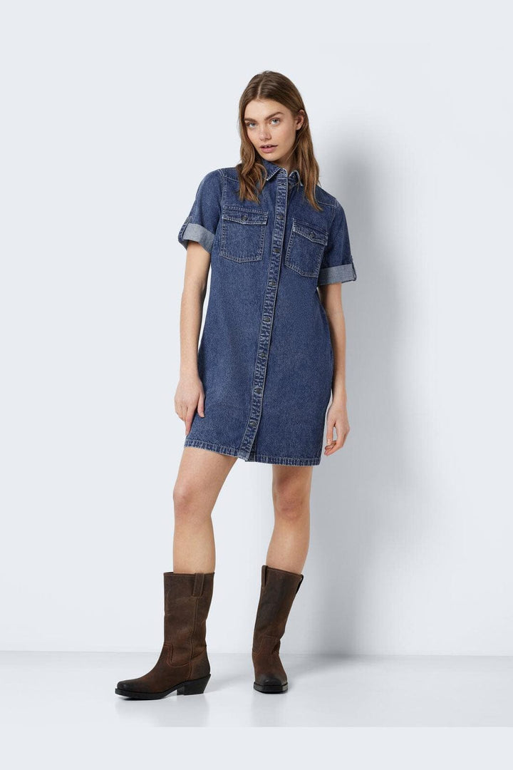 Noisy May - Nmnew Signe S/S Denim Dress Vi002Mb - 4460315 Medium Blue Denim