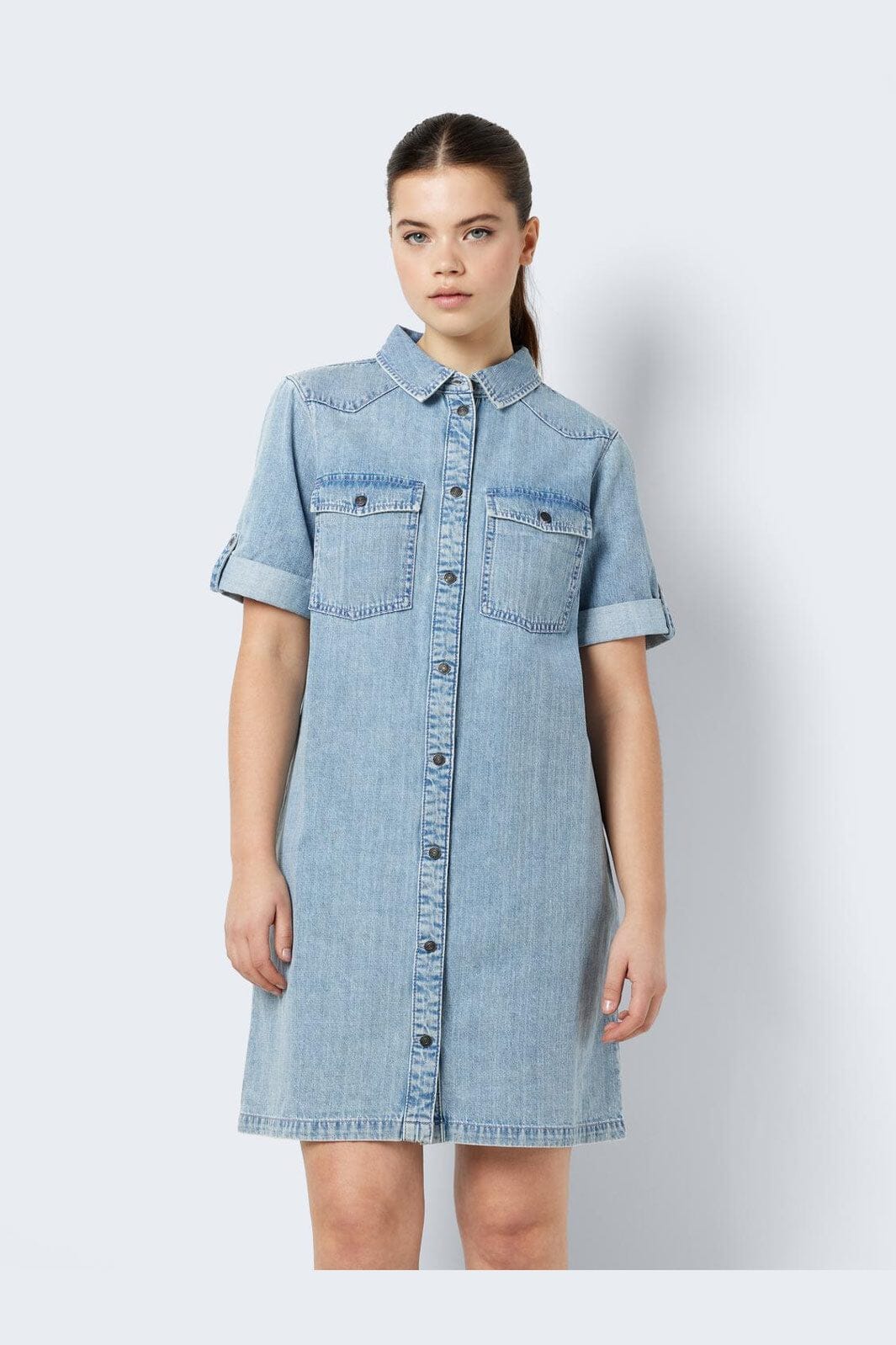 Noisy May - Nmnew Signe S/S Denim Dress Vi003Lb - 4460338 Light Blue Denim